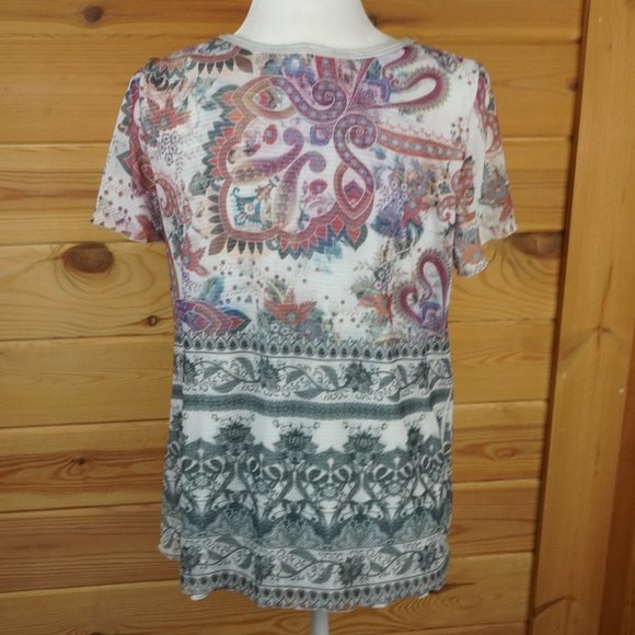 Sundance Sheer Layered Paisley Floral‎ Top Size Large - Picture 8 of 11